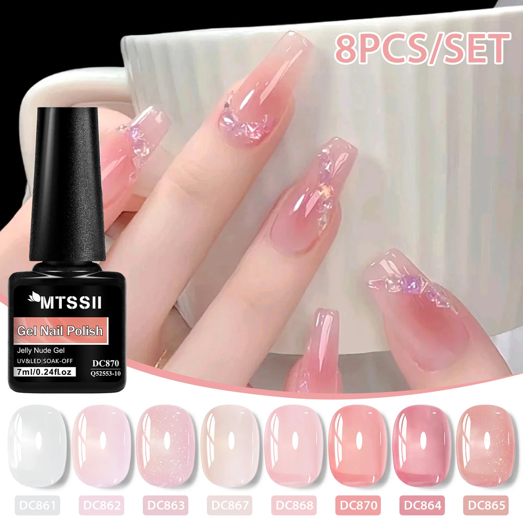 Coffret 8 Vernis Semi-Permanents – Jelly Nude