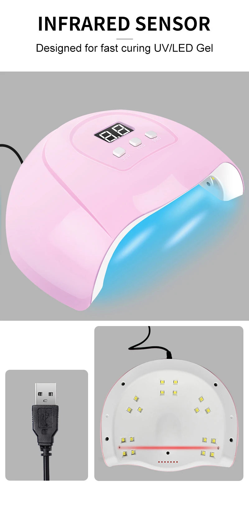 Kit Complet Vernis Semi-Permanent – Lampe UV & Ponceuse