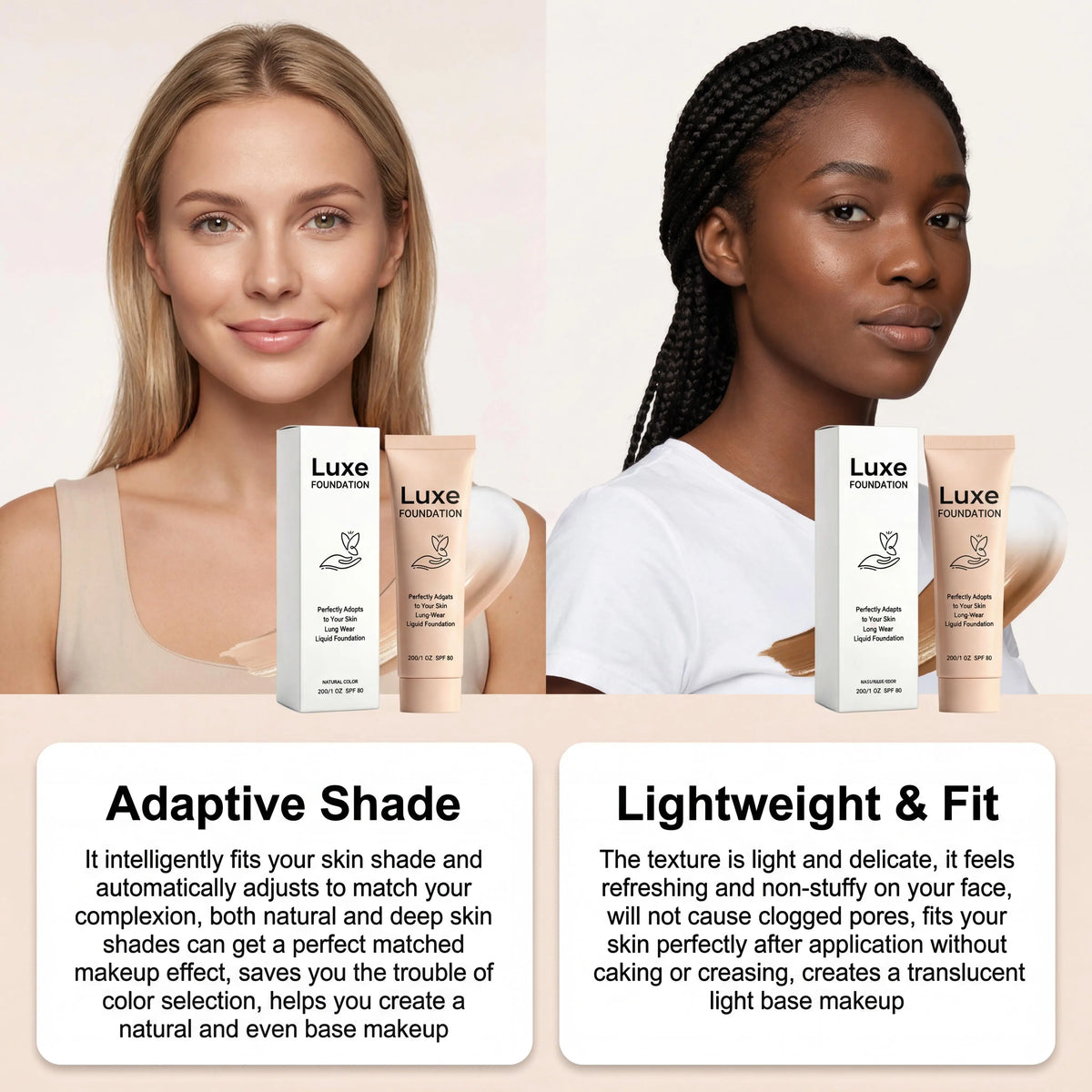 Fond de Teint Adaptatif SPF 50 – Effet Peau Nue