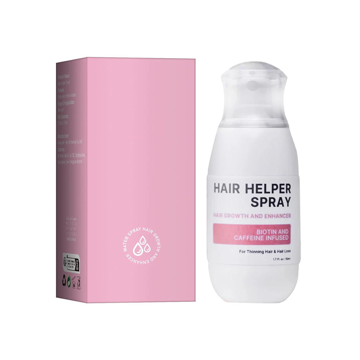 Spray Biotine & Caféine Movapets, flacon 50 ml et son étui rose
