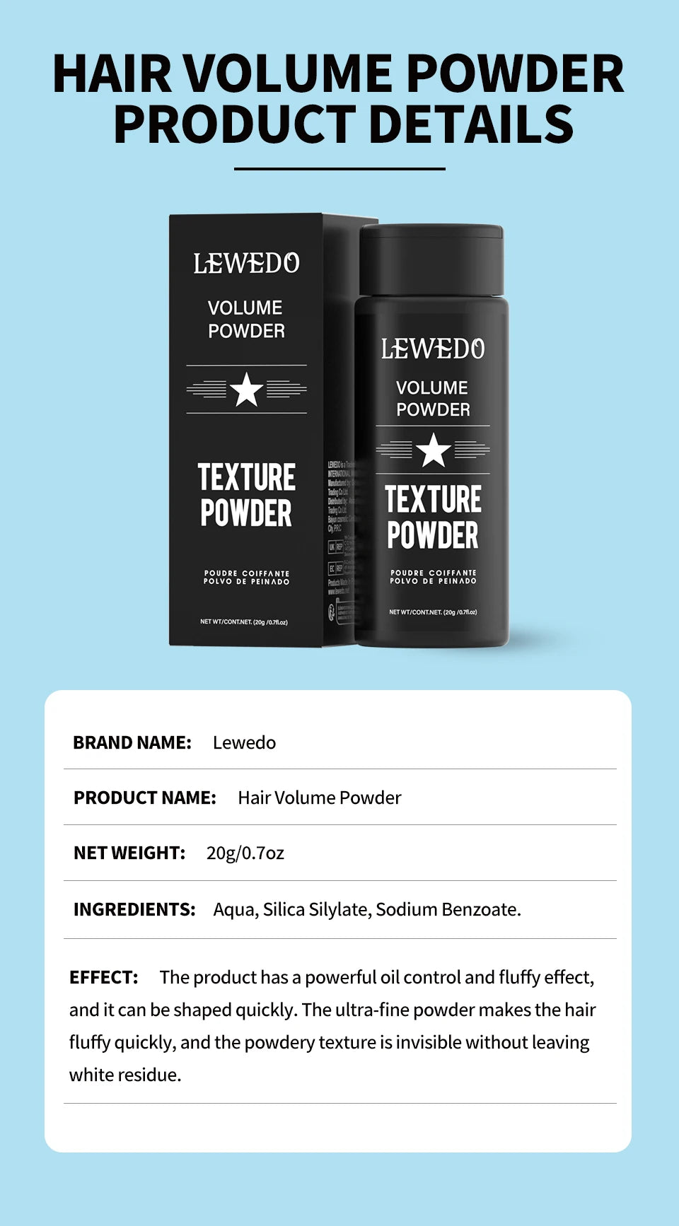 Poudre Coiffante Volumatrice – Effet Matifiant