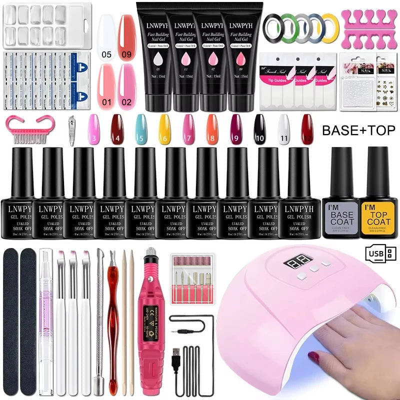 Kit Complet Vernis Semi-Permanent – Lampe UV & Ponceuse