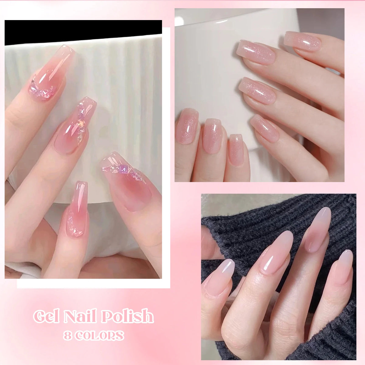 Coffret 8 Vernis Semi-Permanents – Jelly Nude