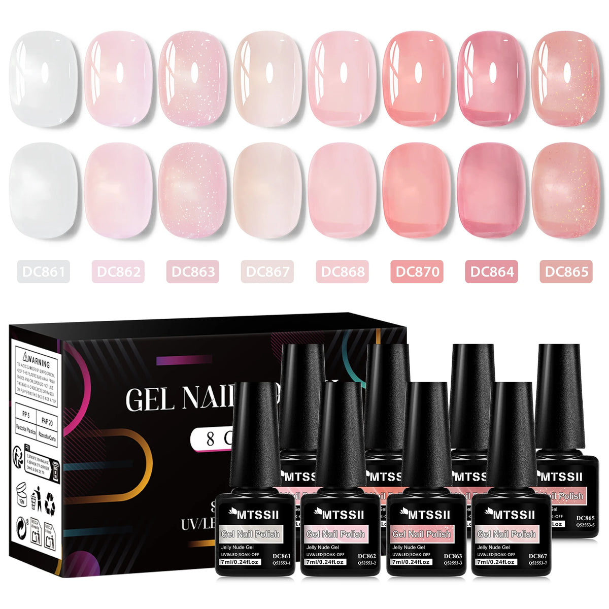 Coffret 8 Vernis Semi-Permanents – Jelly Nude