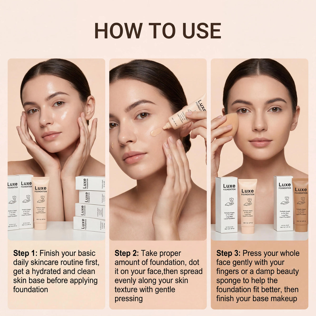 Fond de Teint Adaptatif SPF 50 – Effet Peau Nue