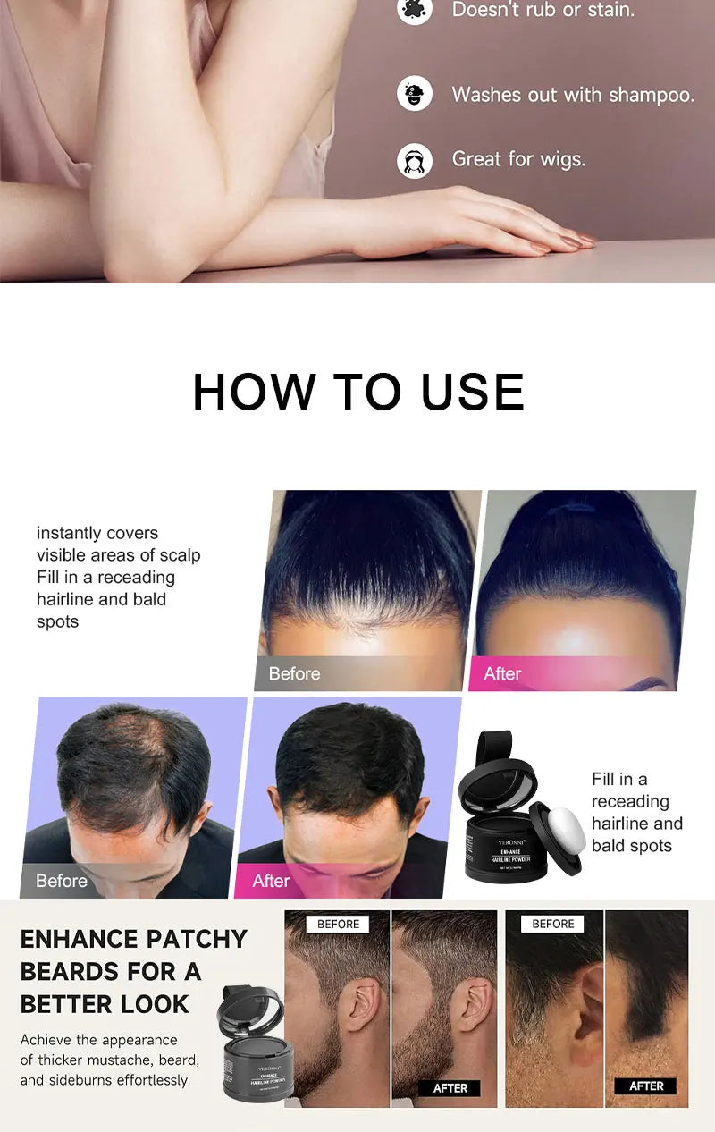 Poudre Densifiante Racines – Correcteur Cheveux Clairsemés
