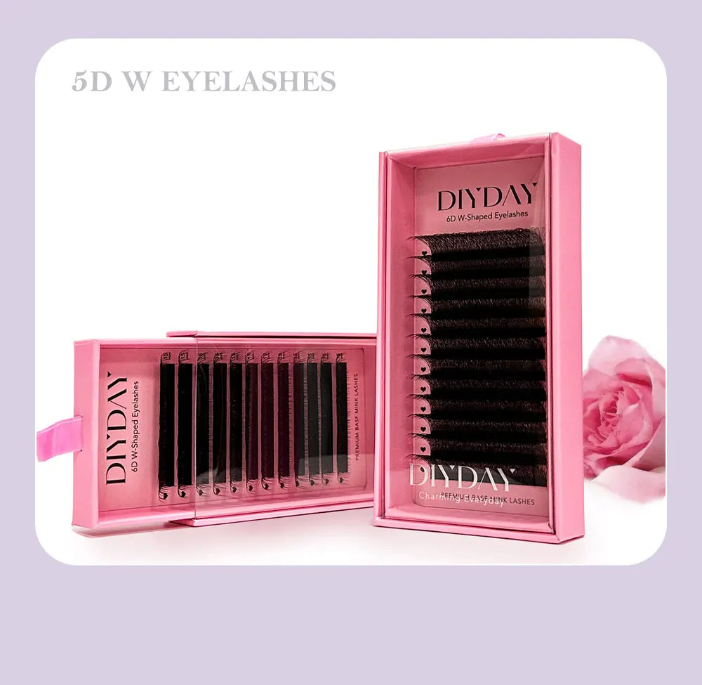 Extensions de Cils Volume Russe W – Éventail 3D à 5D