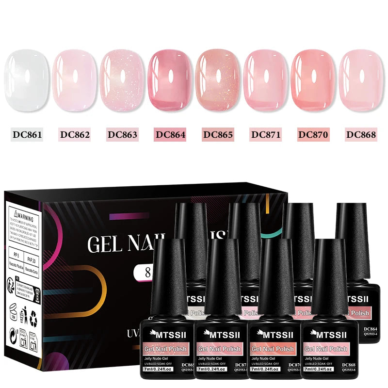 Coffret 8 Vernis Semi-Permanents – Jelly Nude