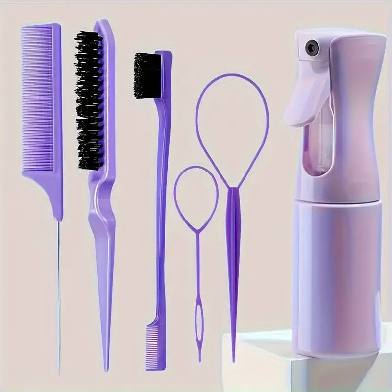 Set 6 Pièces – Brosses & Accessoires de Coiffage