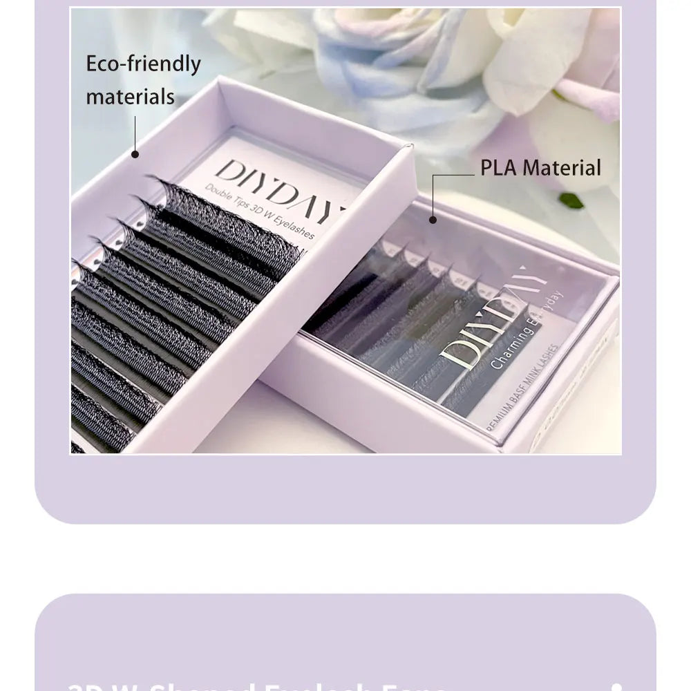 Extensions de Cils Volume Russe W – Éventail 3D à 5D