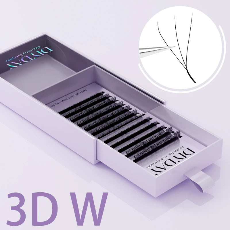 Extensions de Cils Volume Russe W – Éventail 3D à 5D