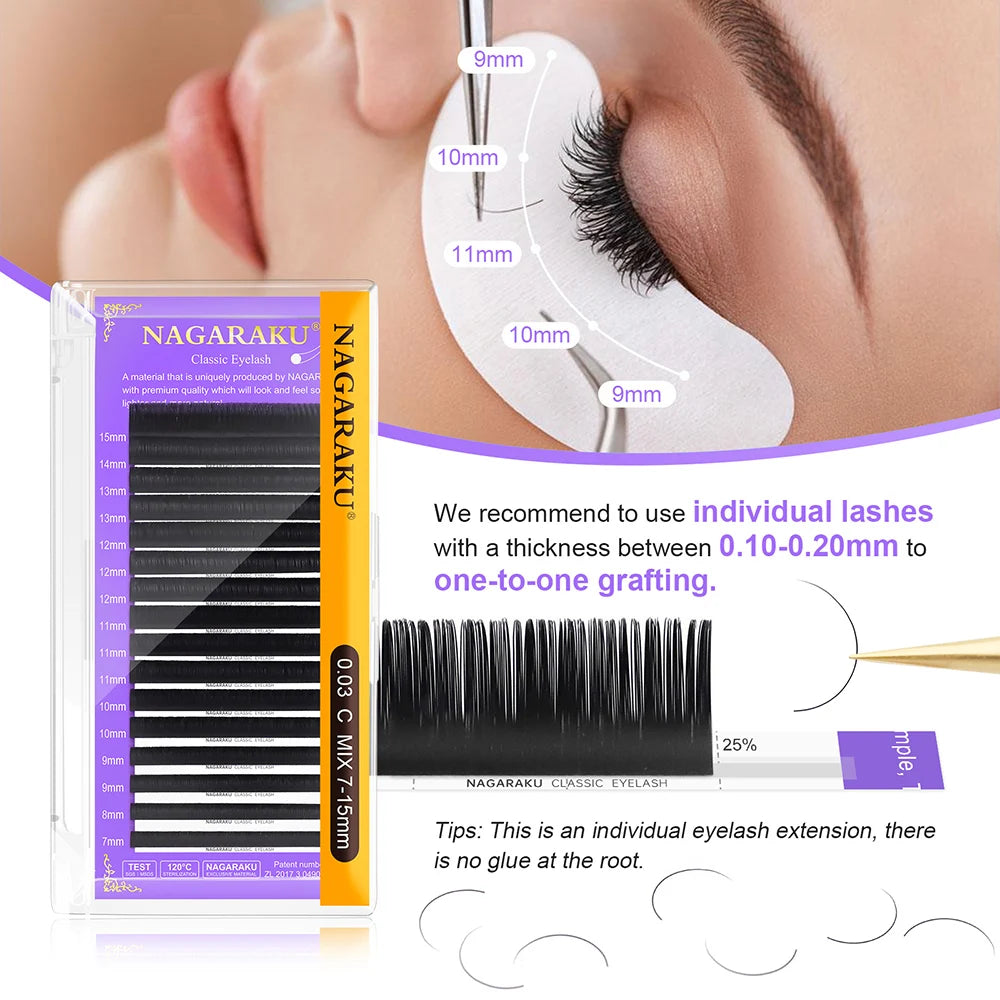 Extensions de Cils Classiques NAGARAKU – Pose Cil à Cil