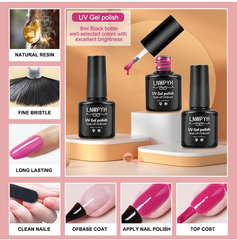 Kit Complet Vernis Semi-Permanent – Lampe UV & Ponceuse