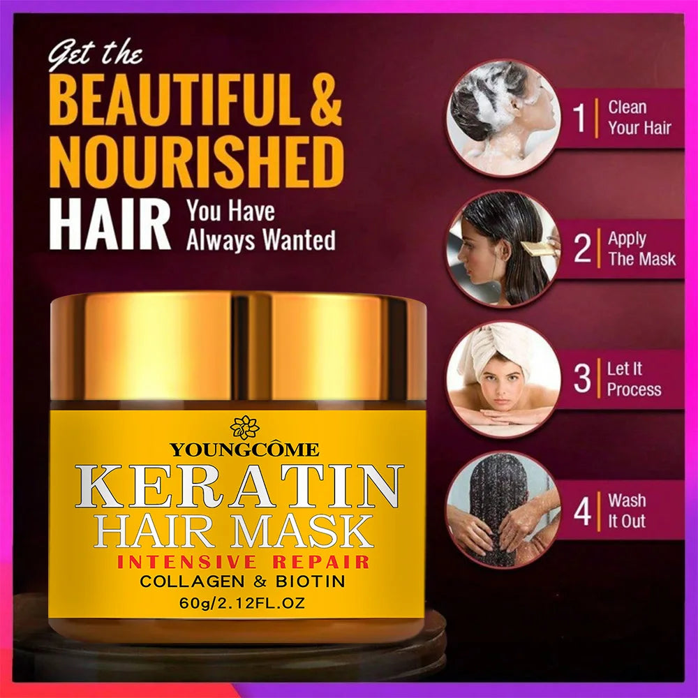 Masque Capillaire Kératine, Collagène & Biotine