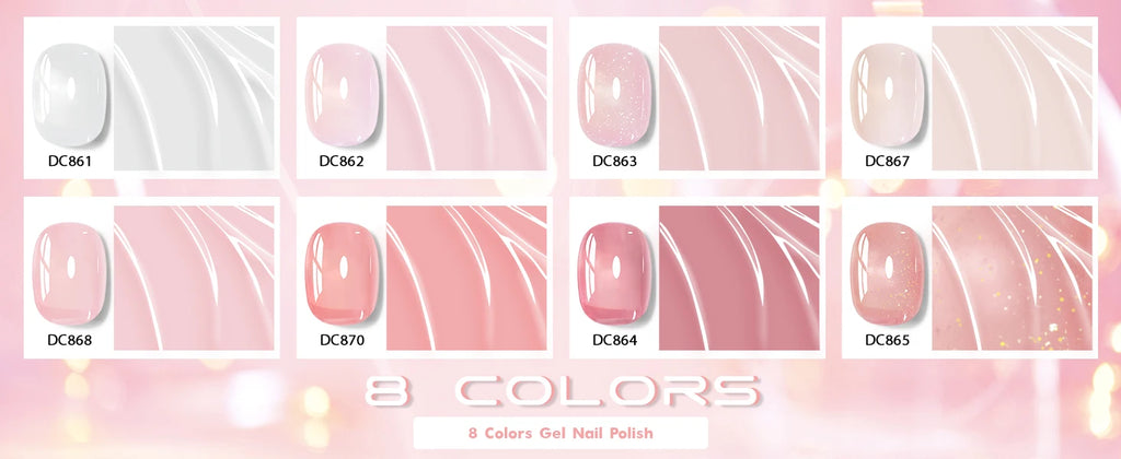 Coffret 8 Vernis Semi-Permanents – Jelly Nude
