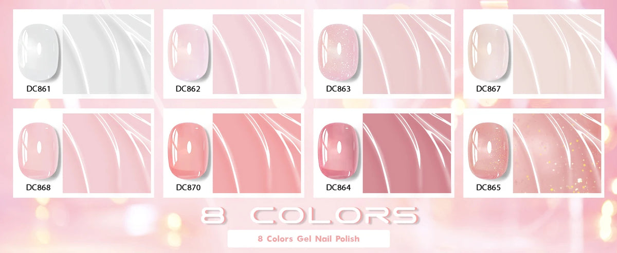 Coffret 8 Vernis Semi-Permanents – Jelly Nude