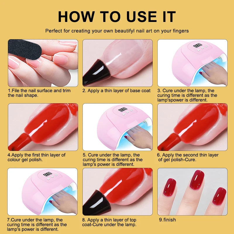Kit Complet Vernis Semi-Permanent – Lampe UV & Ponceuse