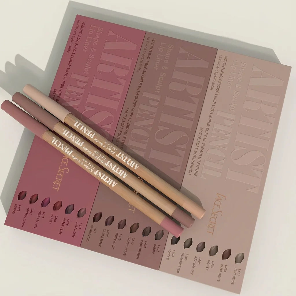 Set 6 Crayons à Lèvres Velours Mat – Longue Tenue