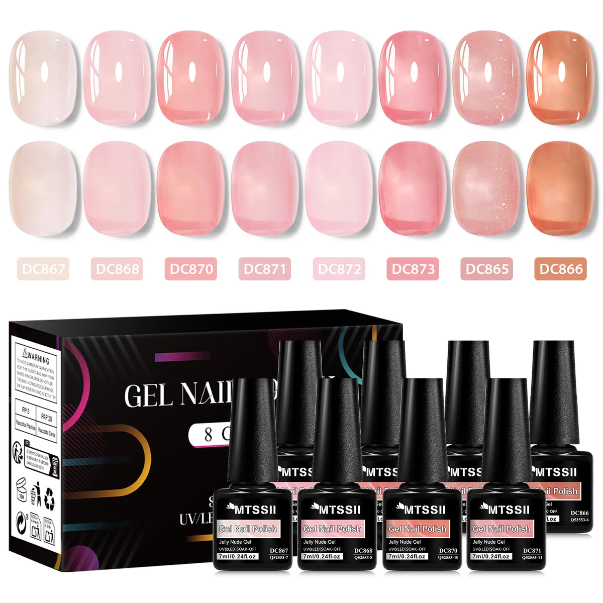 Coffret 8 Vernis Semi-Permanents – Jelly Nude