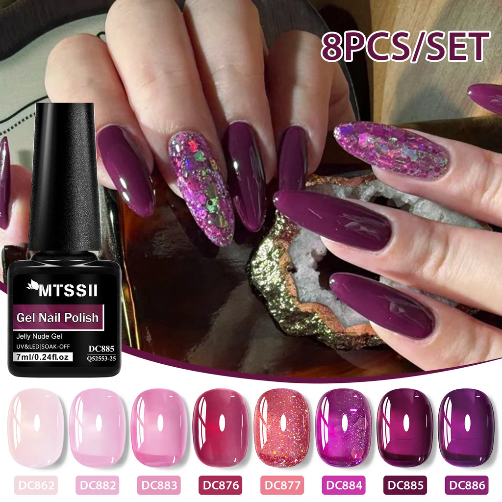 Coffret 8 Vernis Semi-Permanents – Jelly Nude