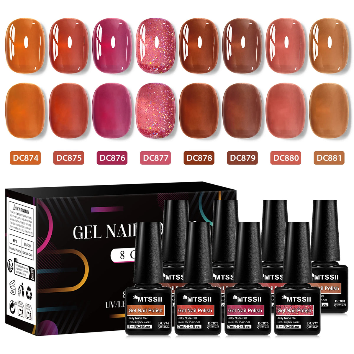 Coffret 8 Vernis Semi-Permanents – Jelly Nude