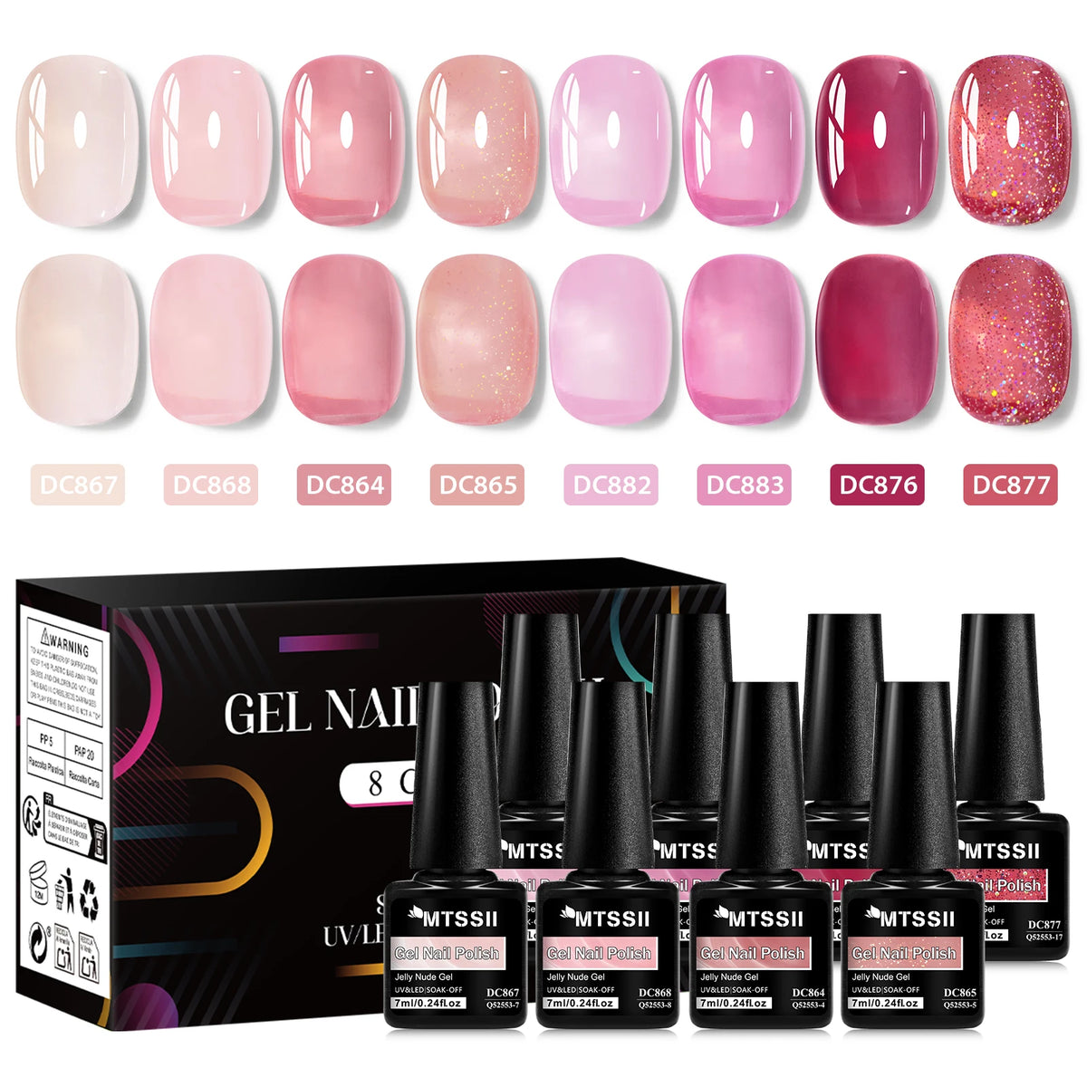 Coffret 8 Vernis Semi-Permanents – Jelly Nude