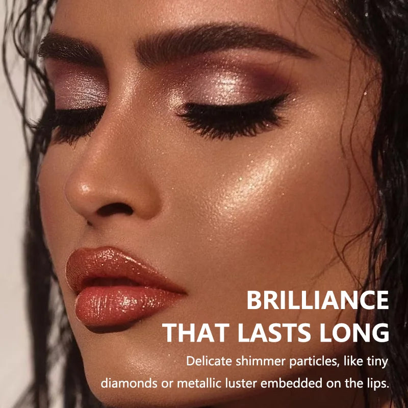 Rouge à Lèvres Nacré Diamant – Fini Glitter Waterproof