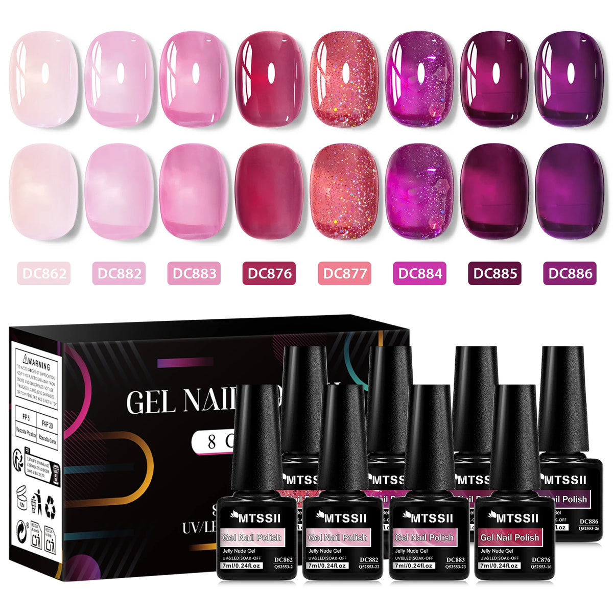 Coffret 8 Vernis Semi-Permanents – Jelly Nude