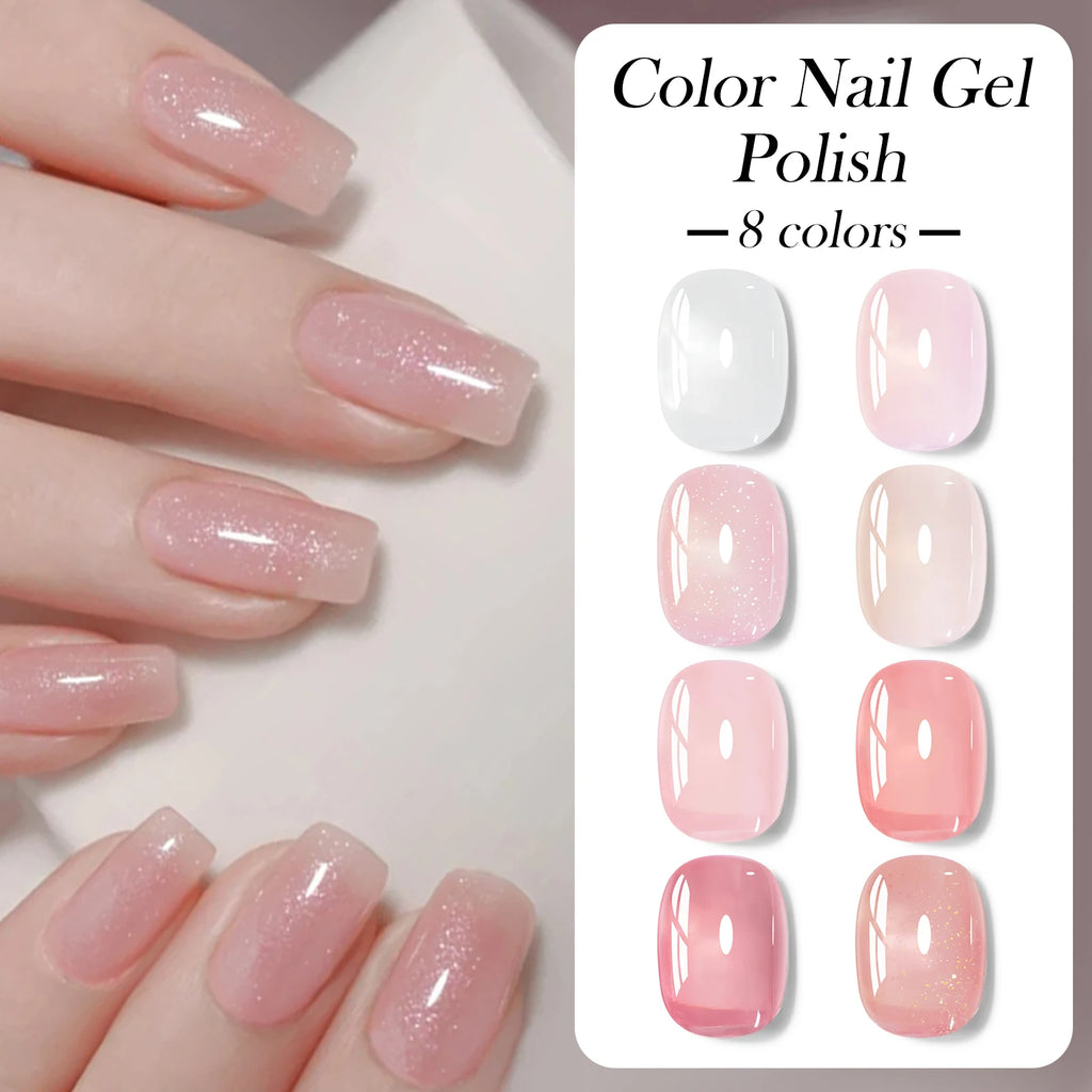 Coffret 8 Vernis Semi-Permanents – Jelly Nude