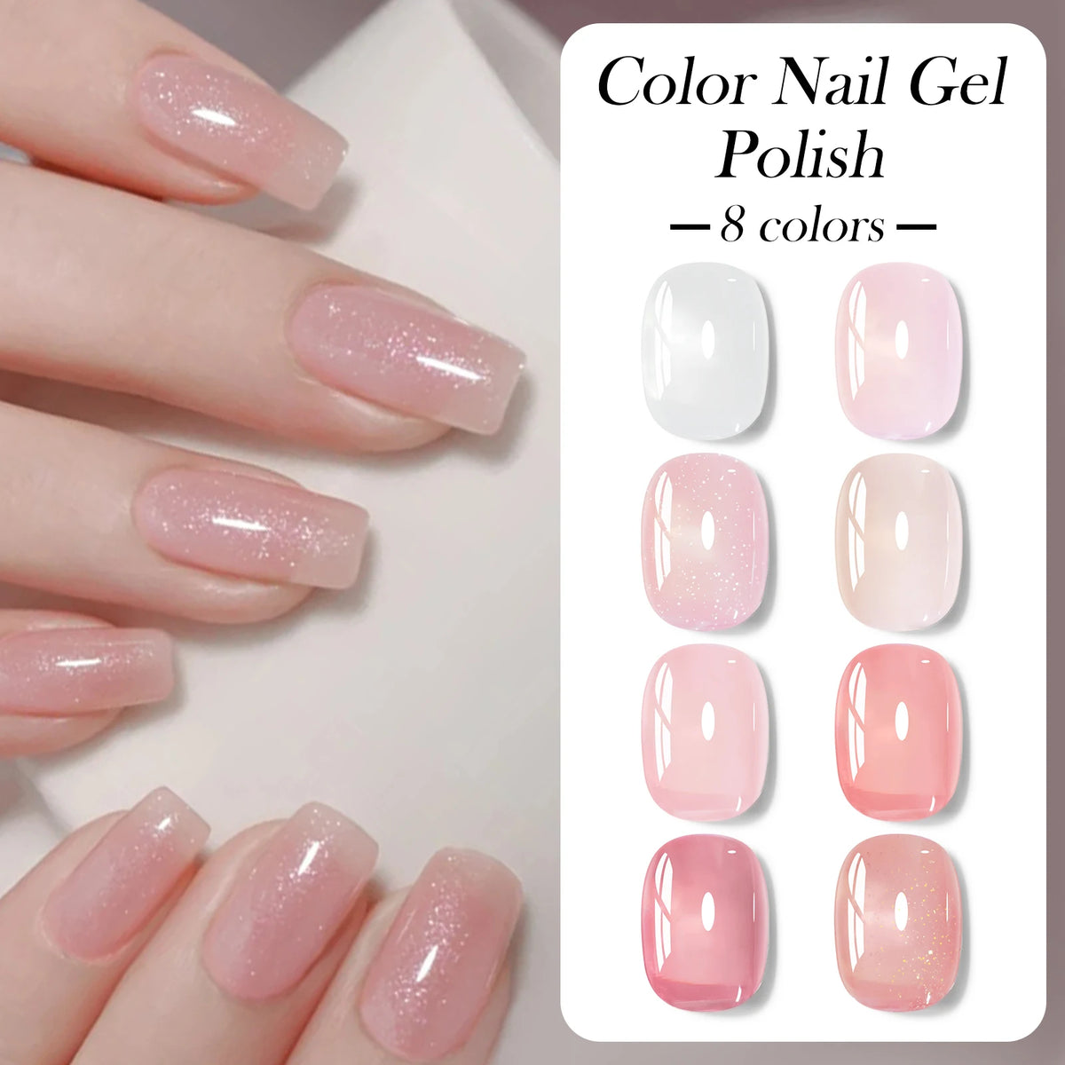 Coffret 8 Vernis Semi-Permanents – Jelly Nude