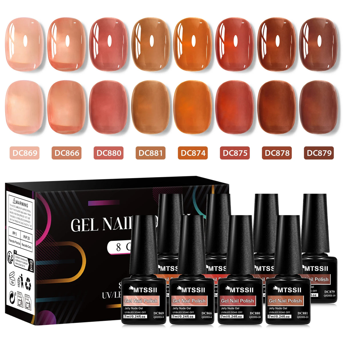 Coffret 8 Vernis Semi-Permanents – Jelly Nude