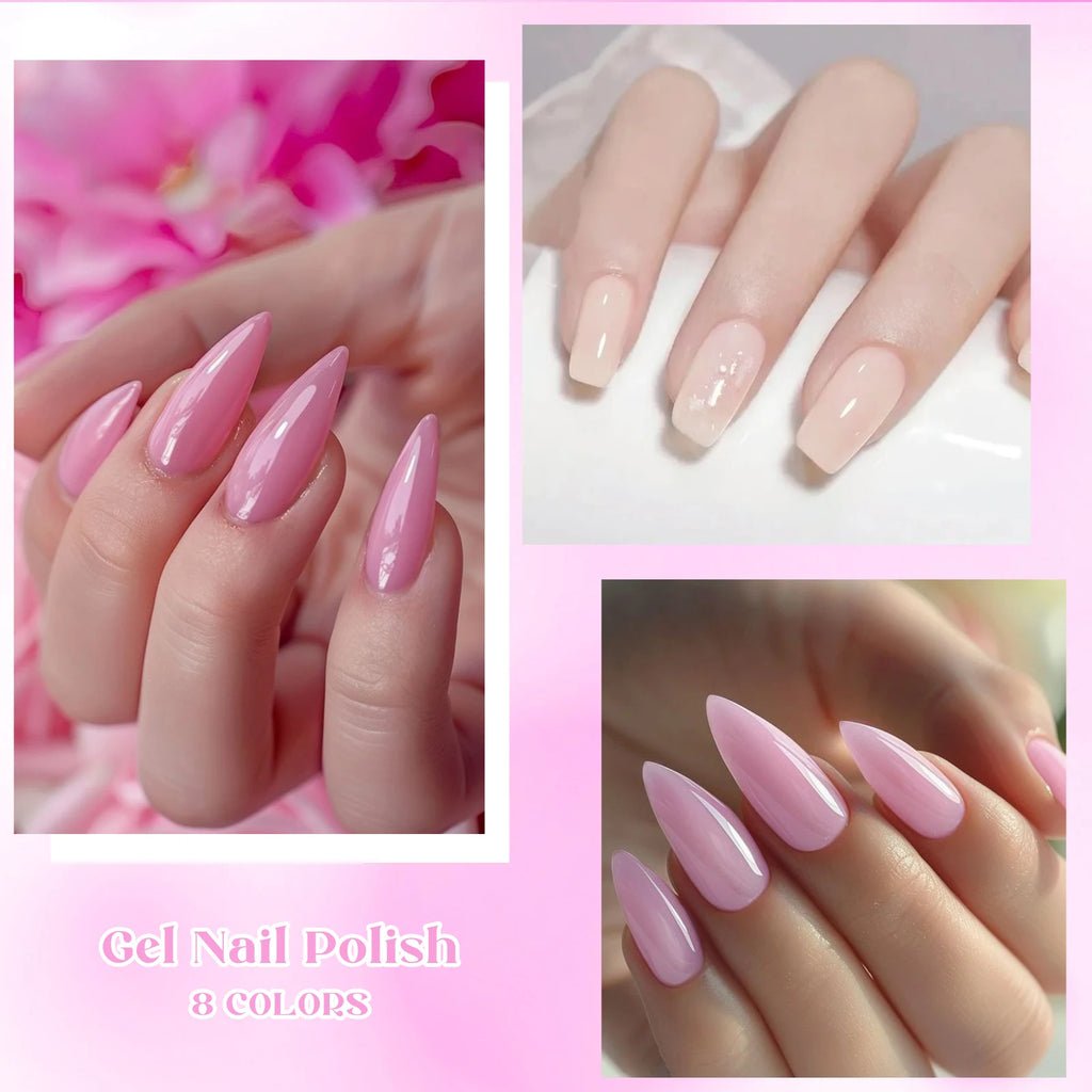 Coffret 8 Vernis Semi-Permanents – Jelly Nude