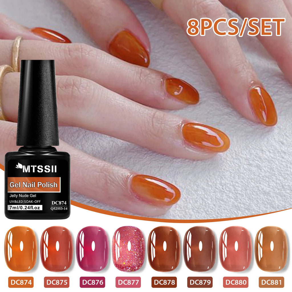 Coffret 8 Vernis Semi-Permanents – Jelly Nude