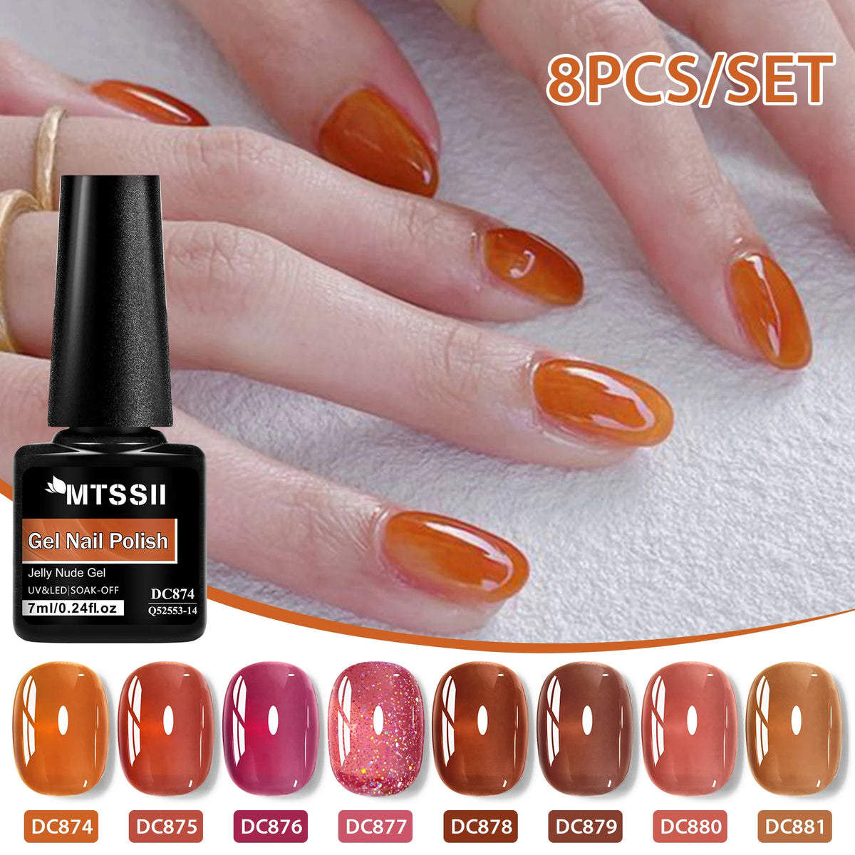 Coffret 8 Vernis Semi-Permanents – Jelly Nude