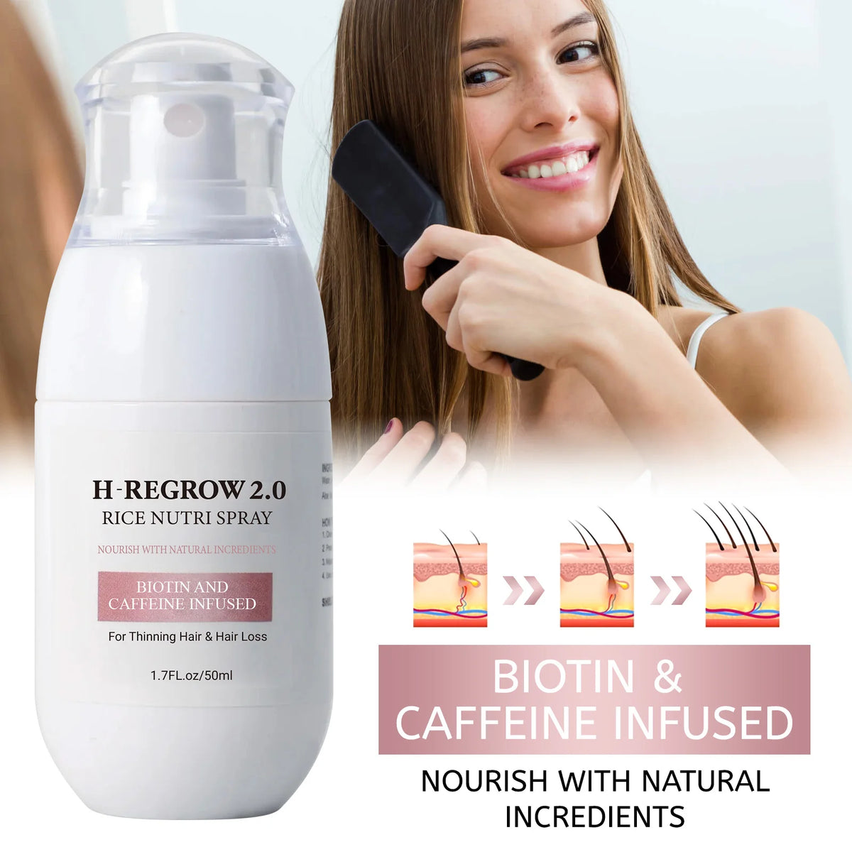 Eau de Riz Fermentée H-Regrow 2.0 – Croissance & Brillance
