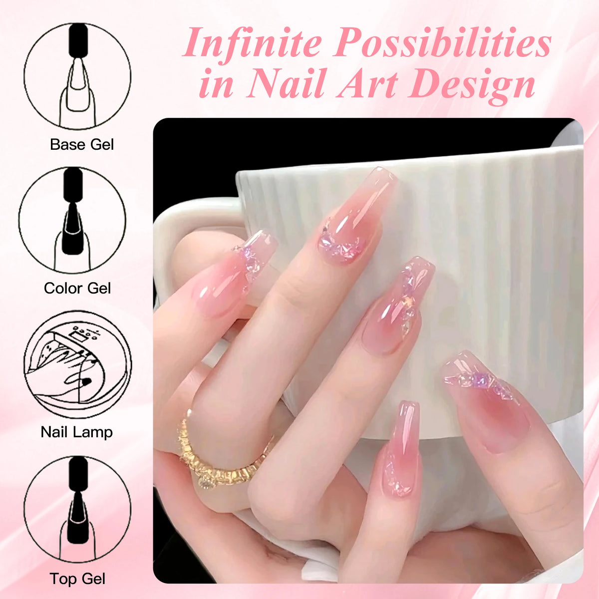 Coffret 8 Vernis Semi-Permanents – Jelly Nude