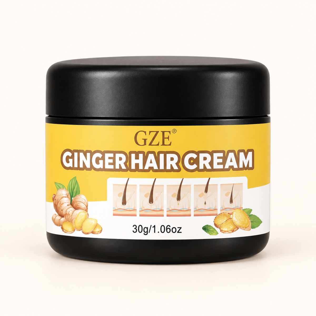 Crème Capillaire au Gingembre – Densité & Vitalité