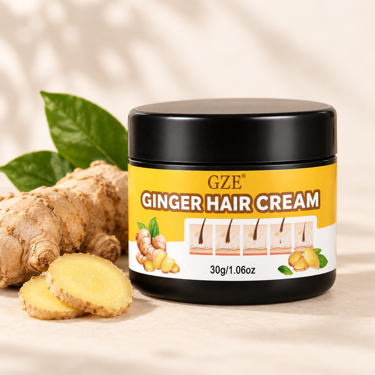Crème Capillaire au Gingembre – Densité & Vitalité
